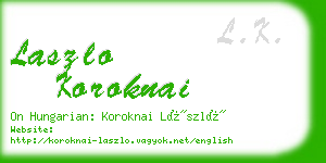 laszlo koroknai business card